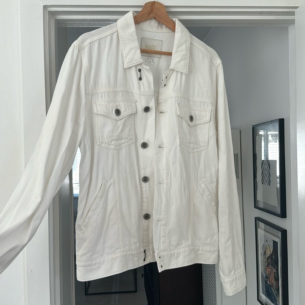 PAIGE White Denim Jacket (multi-sex) Size Medium